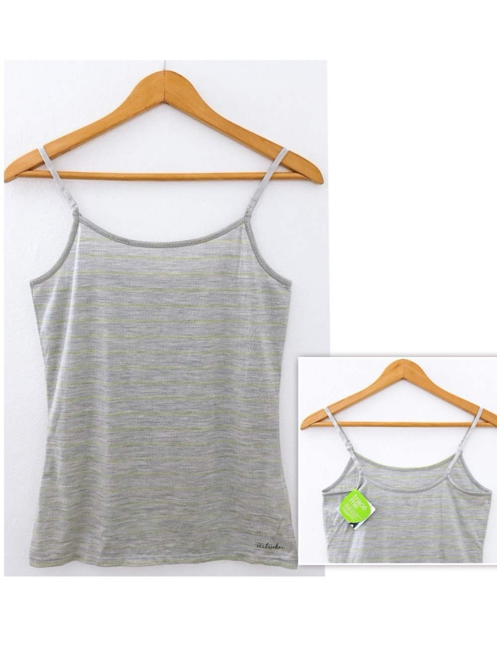 NWT Icebreaker Wool Cami Tank Top Base Layer Ultra lightweight Gray Heather Med